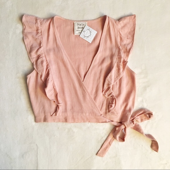 Vici Tops - Cropped Frilled Tie Top